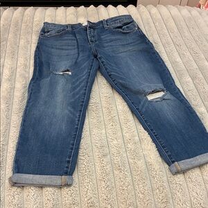 KanCan Distressed Boyfriend Jeans in Dark Blue